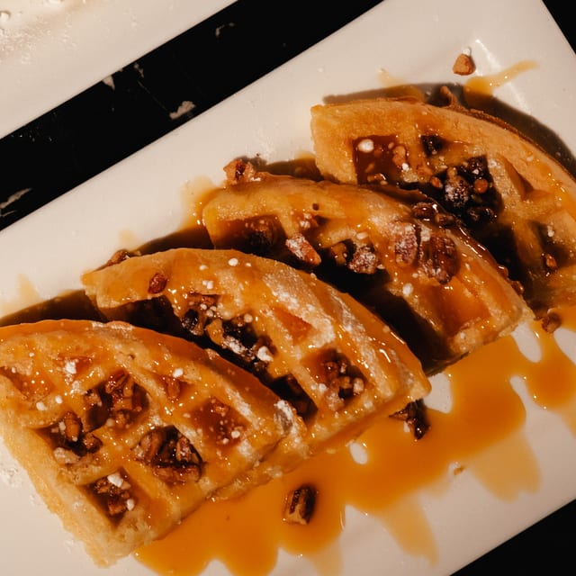 Caramel Rum Waffle & Wings.