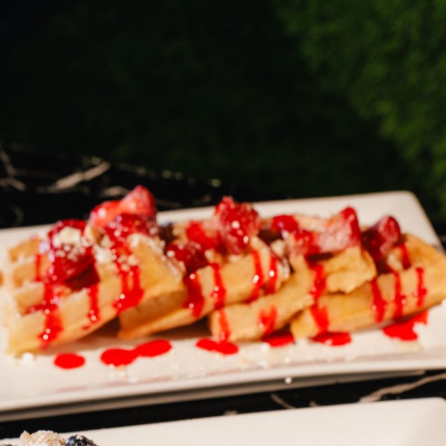 Strawberry Shortcake Waffle & Wings.