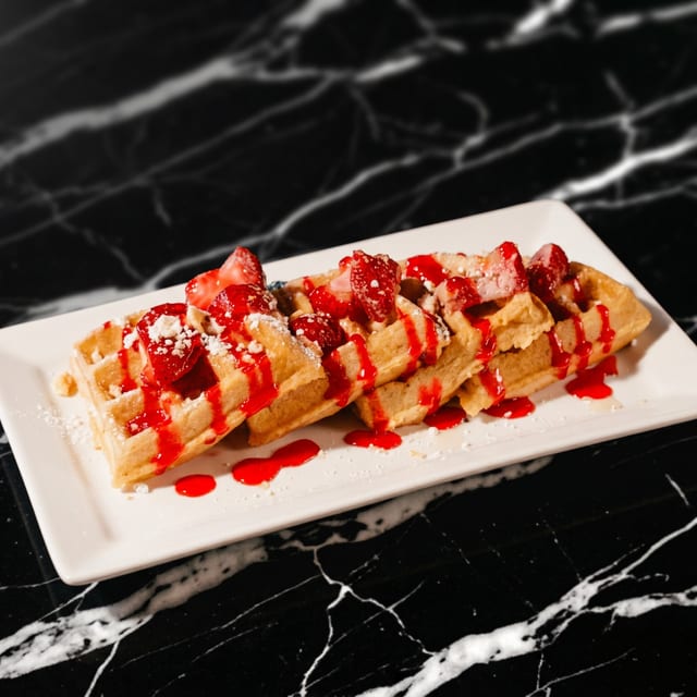 Strawberry Shortcake Waffle & Wings.